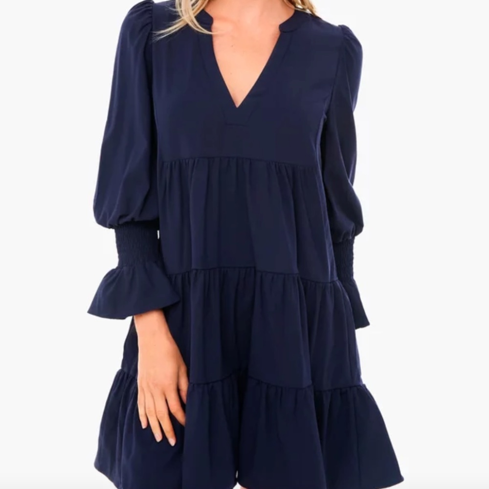 Tuckernuck Pomander Place Navy Crepe Kenzo Dress Size Medium NWOT